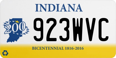 IN license plate 923WVC