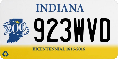 IN license plate 923WVD