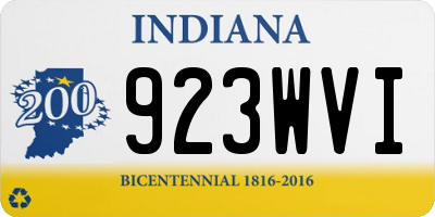 IN license plate 923WVI