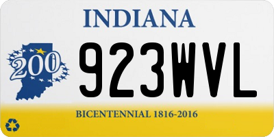 IN license plate 923WVL