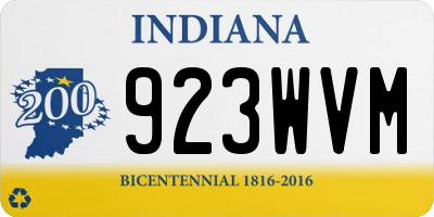 IN license plate 923WVM
