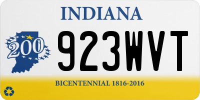 IN license plate 923WVT