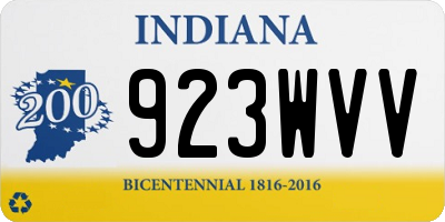 IN license plate 923WVV