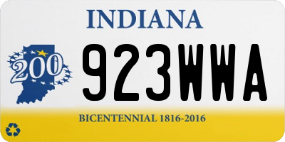 IN license plate 923WWA