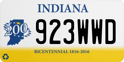 IN license plate 923WWD