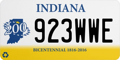 IN license plate 923WWE
