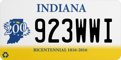 IN license plate 923WWI