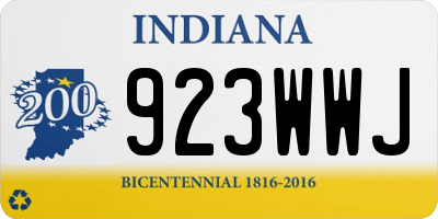 IN license plate 923WWJ