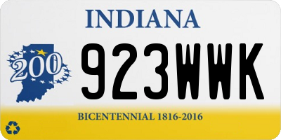 IN license plate 923WWK