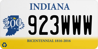 IN license plate 923WWW