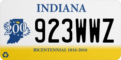 IN license plate 923WWZ