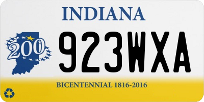 IN license plate 923WXA