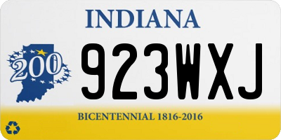 IN license plate 923WXJ