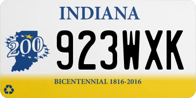 IN license plate 923WXK