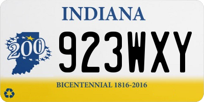 IN license plate 923WXY