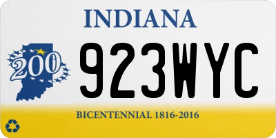 IN license plate 923WYC