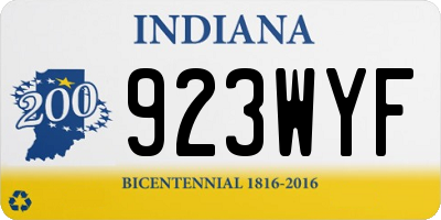 IN license plate 923WYF