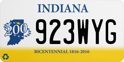 IN license plate 923WYG