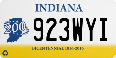IN license plate 923WYI