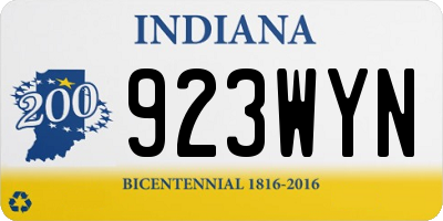 IN license plate 923WYN
