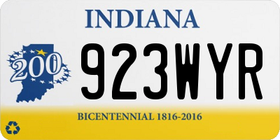 IN license plate 923WYR
