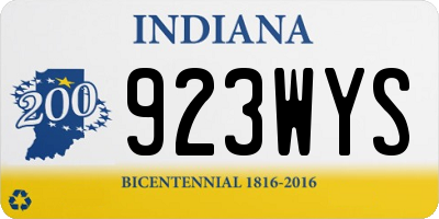 IN license plate 923WYS
