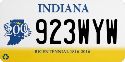 IN license plate 923WYW