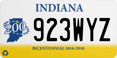 IN license plate 923WYZ