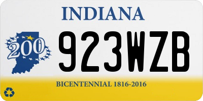 IN license plate 923WZB