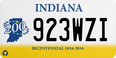 IN license plate 923WZI