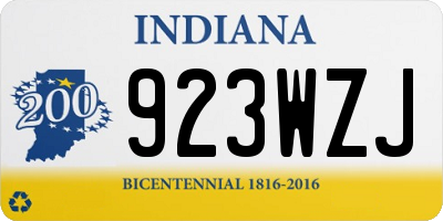 IN license plate 923WZJ