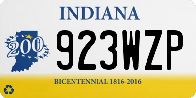 IN license plate 923WZP