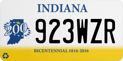 IN license plate 923WZR