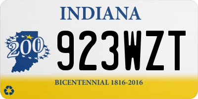 IN license plate 923WZT