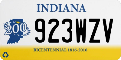 IN license plate 923WZV