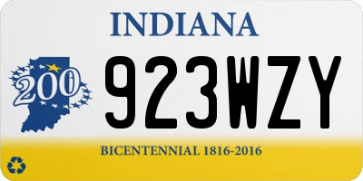 IN license plate 923WZY