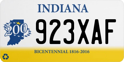 IN license plate 923XAF