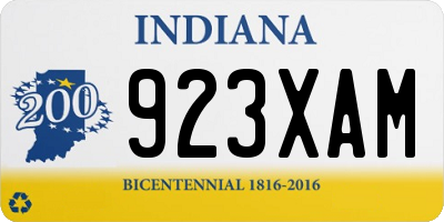 IN license plate 923XAM