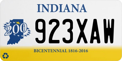 IN license plate 923XAW