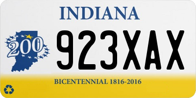 IN license plate 923XAX