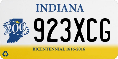 IN license plate 923XCG