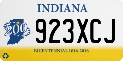 IN license plate 923XCJ