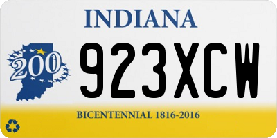 IN license plate 923XCW