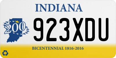 IN license plate 923XDU