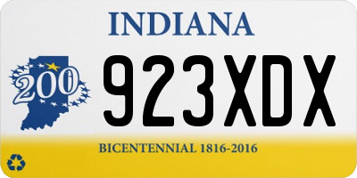IN license plate 923XDX