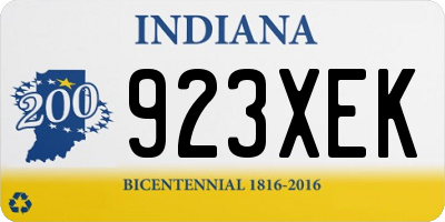 IN license plate 923XEK