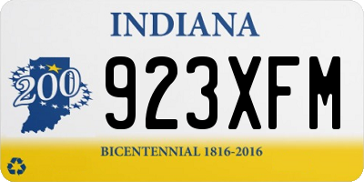 IN license plate 923XFM