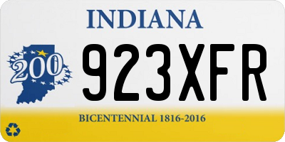 IN license plate 923XFR