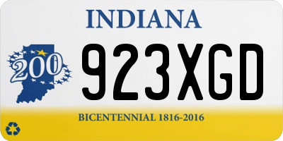 IN license plate 923XGD