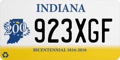 IN license plate 923XGF